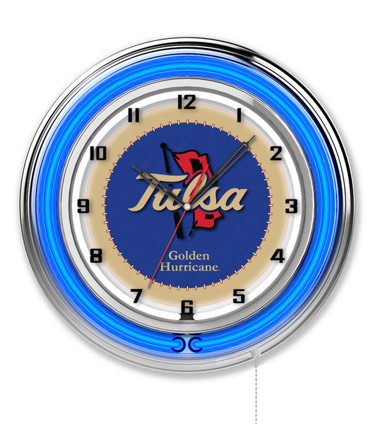 19" Tulsa Neon Clock | TU Golden Hurricanes Retro Neon Clock