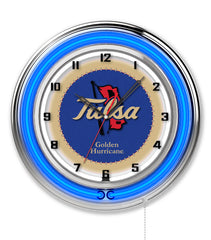 19" Tulsa University Golden Hurricanes Logo Neon Clock