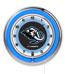 19" Utah Mammoth Officially Licensed Logo Neon Clock