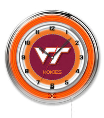19" Virginia Tech University Hokies Logo Neon Clock