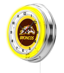 19" Western Michigan Neon Clock | WMU Broncos Retro Neon Clock