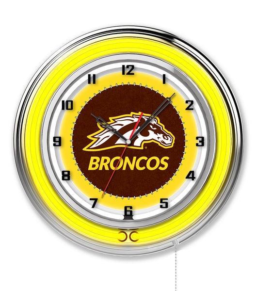 19" Western Michigan Neon Clock | WMU Broncos Retro Neon Clock