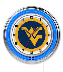 19" West Virginia University Mountaineers Logo Neon Clock