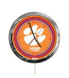 Clemson 16" Multi Color LED Wall Clock