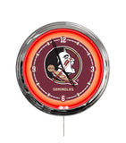 Florida State (Head) 16" Multi Color LED Wall Clock