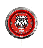 University of Georgia (Bulldog) 16" Multi Color LED Wall Clock