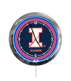 University of Illinois 16" Multi Color LED Wall Clock