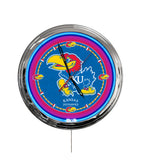 University of Kansas 16" Multi Color LED Wall Clock