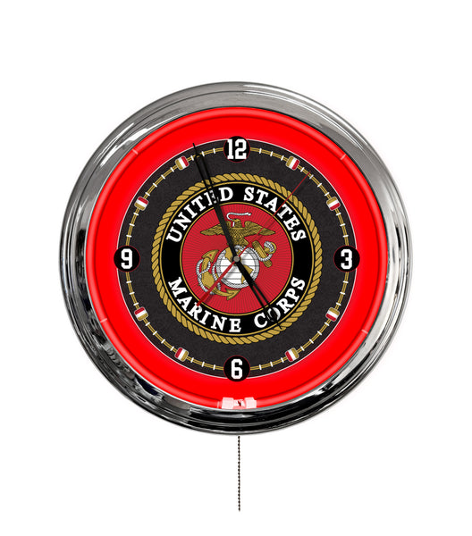 United States Marine Corps 16" Multi Color LED Wall Clock