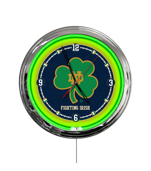 Notre Dame (Shamrock) 16" Multi Color LED Wall Clock