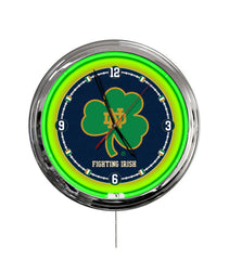Notre Dame (Shamrock) 16" Multi Color LED Wall Clock