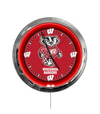 University of Wisconsin (Badger) 16" Multi Color LED Wall Clock