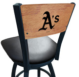 Oakland Athletics L038 Laser Engraved Wood Back Bar Stool by Holland Bar Stool