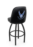 United States Air Force L048 Swivel Bar Stool with Full Bucket Seat | U.S. Military Air Force Full Bucket Bar Stool with Logo