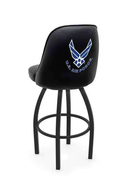 United States Air Force L048 Swivel Bar Stool with Full Bucket Seat | U.S. Military Air Force Full Bucket Bar Stool with Logo