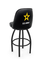 United States Army L048 Swivel Bar Stool with Full Bucket Seat | U.S. Army Full Bucket Bar Stool with Logo