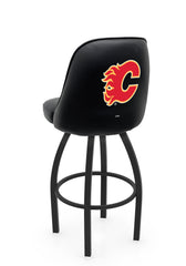 NHL Calgary Flames L048 Swivel Bar Stool with Full Bucket Seat | Calgary Flames Hockey Team Full Bucket Bar Stool with Licensed Logo
