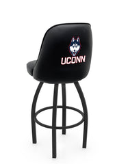 University of Connecticut L048 Swivel Bar Stool with Full Bucket Seat | NCAA University of Connecticut Full Bucket Bar Stool with Huskies Logo