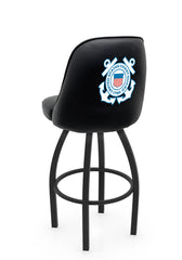 United States Coast Guard L048 Swivel Bar Stool with Full Bucket Seat | U.S. Coast Guard Full Bucket Bar Stool with Logo