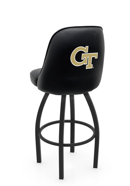 Georgia Tech L048 Swivel Bar Stool with Full Bucket Seat | NCAA Georgia Tech Full Bucket Bar Stool with Yellow Jackets Logo