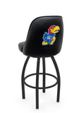 University of Kansas L048 Swivel Bar Stool with Full Bucket Seat | NCAA University of Kansas Full Bucket Bar Stool with Jay Hawks Logo