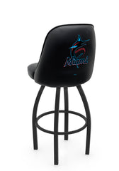 MLB Miami Marlins L048 Swivel Bar Stool with Full Bucket Seat | Miami Marlins Baseball Team Full Bucket Bar Stool with Licensed Logo
