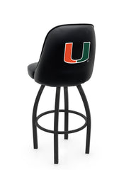 University of Miami L048 Swivel Bar Stool with Full Bucket Seat | NCAA University of Miami Full Bucket Bar Stool with Hurricanes Logo