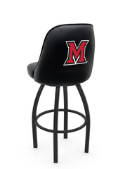 Miami University (OH) L048 Swivel Bar Stool with Full Bucket Seat | NCAA Miami University (OH) Full Bucket Bar Stool with Red Hawks Logo