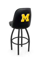 University of Michigan L048 Swivel Bar Stool with Full Bucket Seat | NCAA University of Michigan Full Bucket Bar Stool with Wolverines Logo