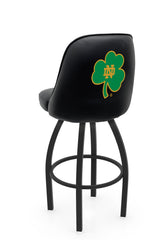 Notre Dame Shamrock L048 Swivel Bar Stool with Full Bucket Seat | NCAA Notre Dame Full Bucket Bar Stool with Shamrock Logo