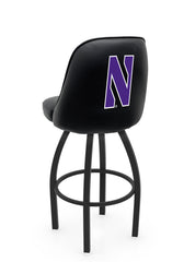 Northwestern University L048 Swivel Bar Stool with Full Bucket Seat | NCAA Northwestern University Full Bucket Bar Stool with Wildcats Logo