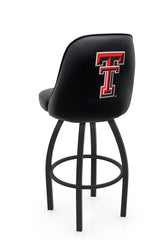 Texas Tech L048 Swivel Bar Stool with Full Bucket Seat | NCAA Texas Tech Full Bucket Bar Stool with Red Raiders Logo