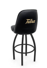 University of Tulsa L048 Swivel Bar Stool with Full Bucket Seat | NCAA University of Tulsa Full Bucket Bar Stool with Golden Hurricanes Logo