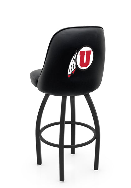 University of Utah L048 Swivel Bar Stool with Full Bucket Seat | NCAA University of Utah Full Bucket Bar Stool with Utes Logo