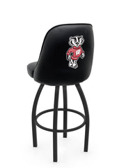 University of Wisconsin State L048 Swivel Bar Stool with Full Bucket Seat | NCAA University of Wisconsin Full Bucket Bar Stool with Badgers Logo
