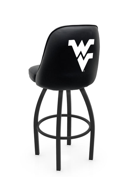 West Virginia L048 Swivel Bar Stool with Full Bucket Seat | NCAA West Virginia Full Bucket Bar Stool with Mountaineers Logo
