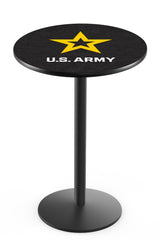 L214 Black Wrinkle United States Army Pub Table | Army VFW Pub Tables