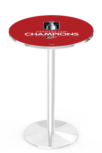 2026 Stanley Cup Champions L214 Chrome Carolina Hurricanes Pub Table