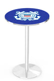 L214 Chrome U.S. Military Coast Guard Pub Table | VFW Coast Guard Chrome Pub Table