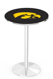 L214 Chrome University of Iowa Hawkeyes Pub Table