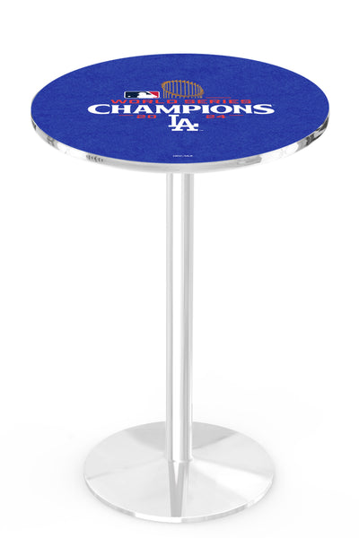 Los Angeles Dodgers 2024 World Series Champions L214 Chrome Los Angeles Dodgers Pub Table