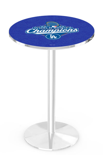 Los Angeles Dodgers 2025 World Series Champions L214 Chrome Los Angeles Dodgers Pub Table