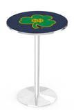 L214 Chrome Notre Dame Shamrock Pub Table
