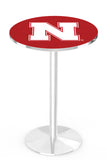 L214 Chrome Nebraska Cornhuskers Pub Table