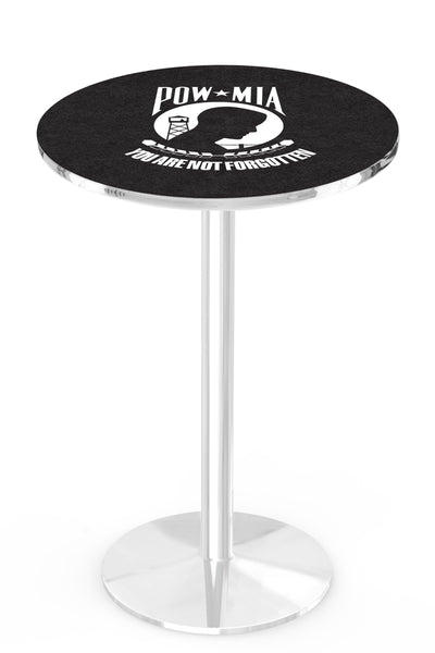 L214 Chrome U.S. Military POWMIA Pub Table | VFW POWMIA Chrome Pub Table