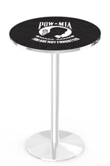 L214 Chrome U.S. Military POWMIA Pub Table | VFW POWMIA Chrome Pub Table