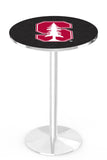 L214 Chrome Stanford Cardinal Pub Table