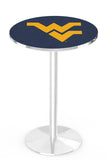 L214 Chrome West Virginia Moutaineers Pub Table