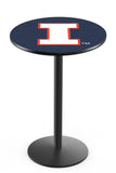 L214 Black Wrinkle Illinois Fighting Illini Pub Table