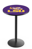 L214 Black Wrinkle LSU Tigers Pub Table